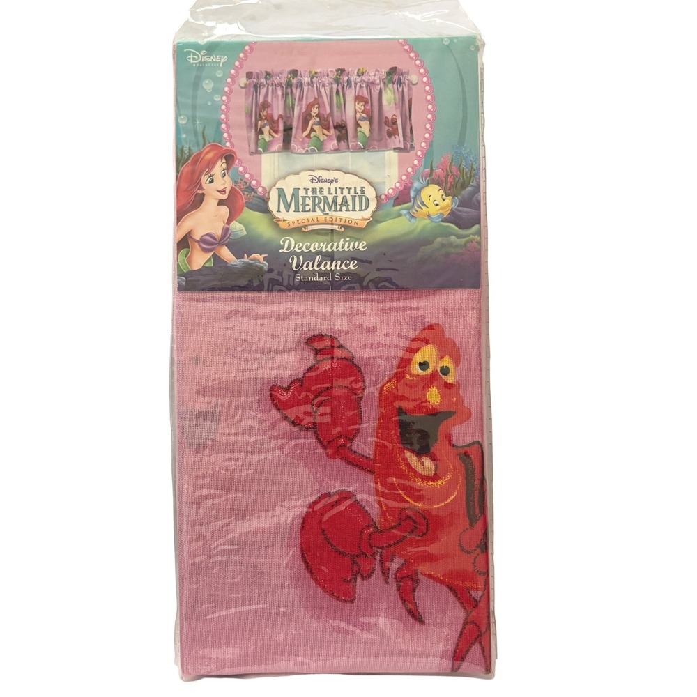 Disney The Little Mermaid Ariel Sebastian Pink Window Valance 84x15 New M49363